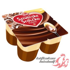 Szívecske puding, kakaó-vanília öntet, 4x125g