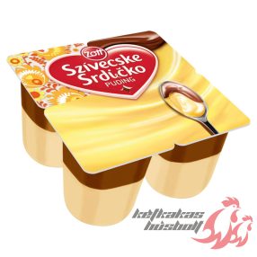Szívecske puding, vanília-kakaó öntet, 4x125g