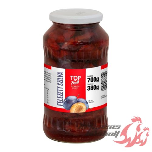 Top fruits szilvabefőtt felezett üveges 700g