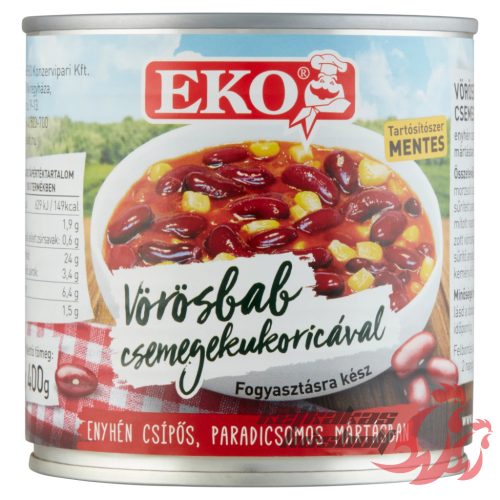 EKO vörösbab csemegekukoricával csípős paradicsommártásban 400g